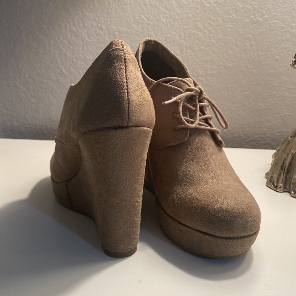 Suede Wedge Booties - Picture 4 of 7